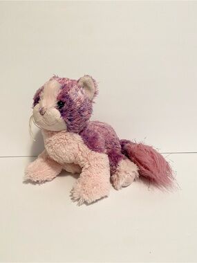 Webkinz Pom Pom Kitty Plush Pink Tye Dye Rainbow Stuffed Animal Cat Toy